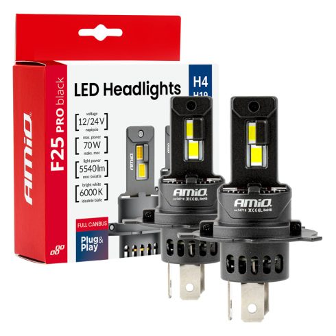 Led H4 helyére 70W 12-24V F25 Pro Black