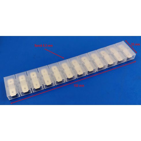 12 Tagú Szigetelt Vezetéktoldó Sor – 6,3 mm-es Sarukkal