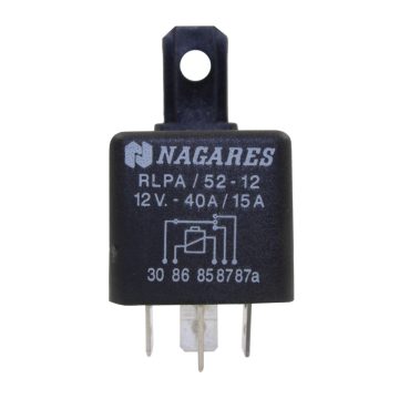 Relé 12V 5 lábú 40/15A Fordított MR75