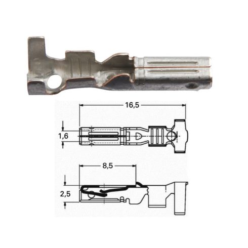 Kerek dugóhüvely 0,5 -1,5 mm²