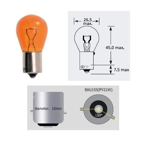 Izzó 24V 21W BAU15S PY21W