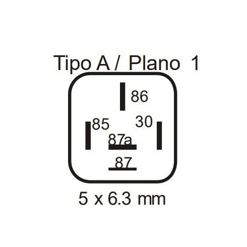 Relé 12V 5 lábú 40/15A Fordított